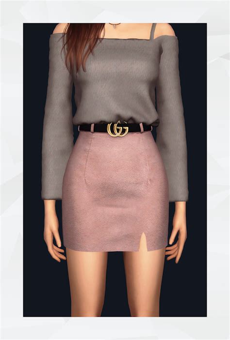 gucci skirt with belt|Gucci skirt sims 4.